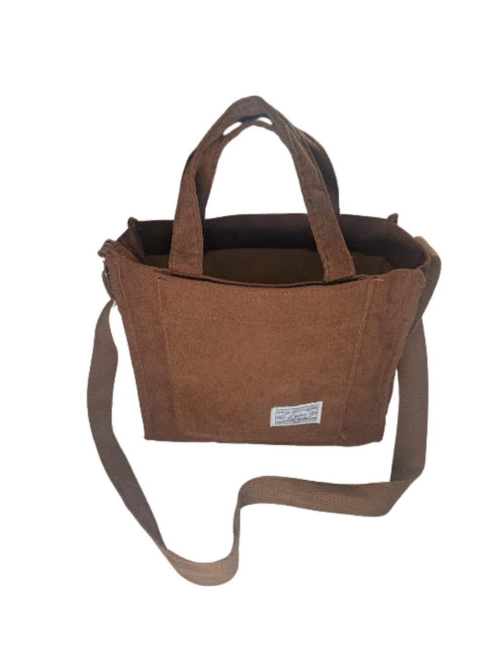 Letu Brown Corduroy Tote Crossbody Bag Casual Purse Shoulder Bag Dark Academia